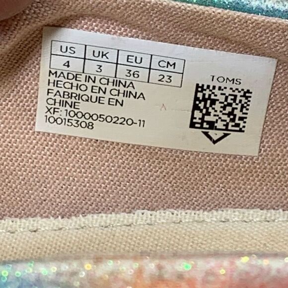 Toms~Girls~”Alargata”~ Casual Slip-On Shoes Shoes~Size 4 - Picture 8 of 8